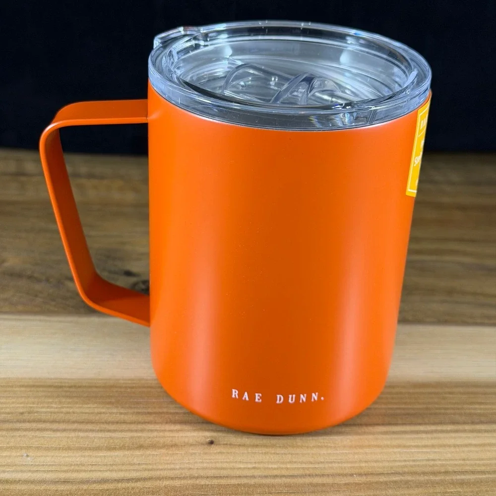 Rae Dunn Pumpkin Love Orange Insulated Stainless Steel Mug 12oz with Lid MUH24 - Picture 2 of 5
